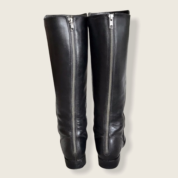 Frye Melissa Stud Black BackZip Tall Leather Boots - Picture 12 of 16